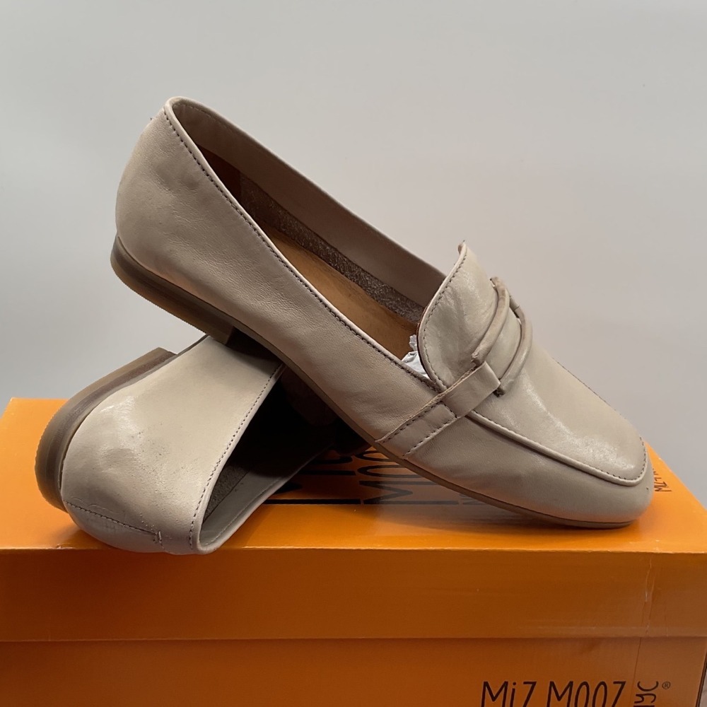 Miz Mooz Ziya Cream Leather Square Toe Loafers Shoes Made in Portugal Size 38 - Picture 3 of 11